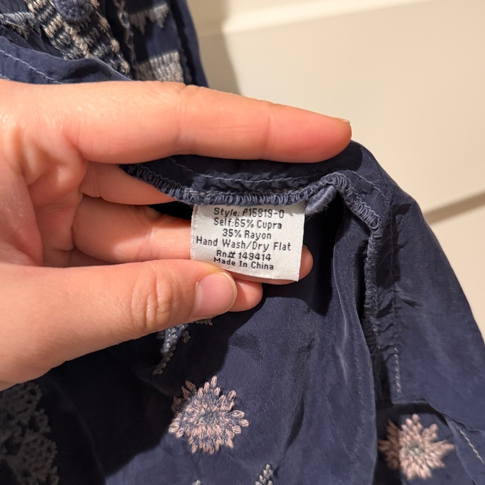 Johnny Was Deep Blue Embroidered Blazer size L - Picture 3 of 8